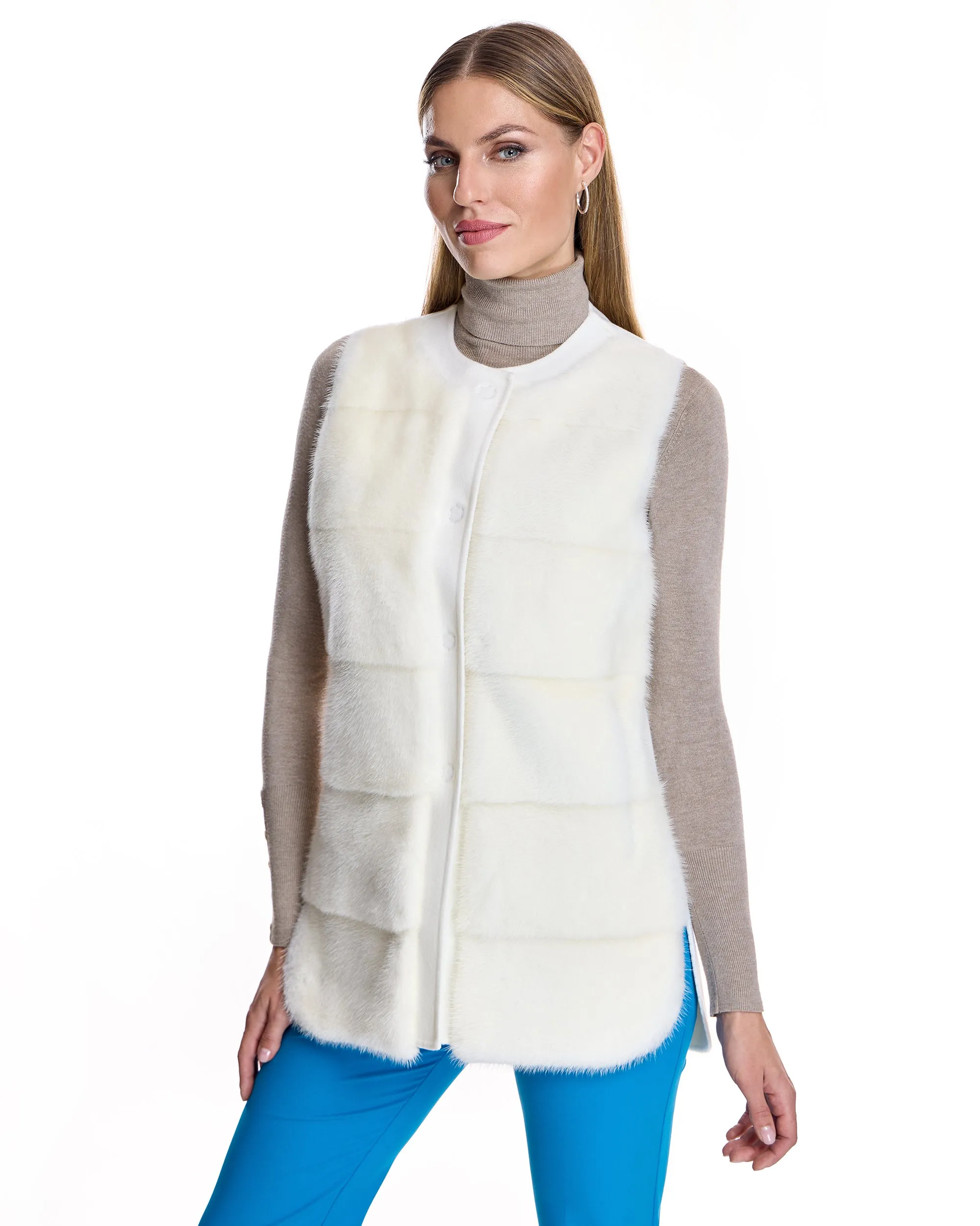 Mink Vest with Cashmere Back