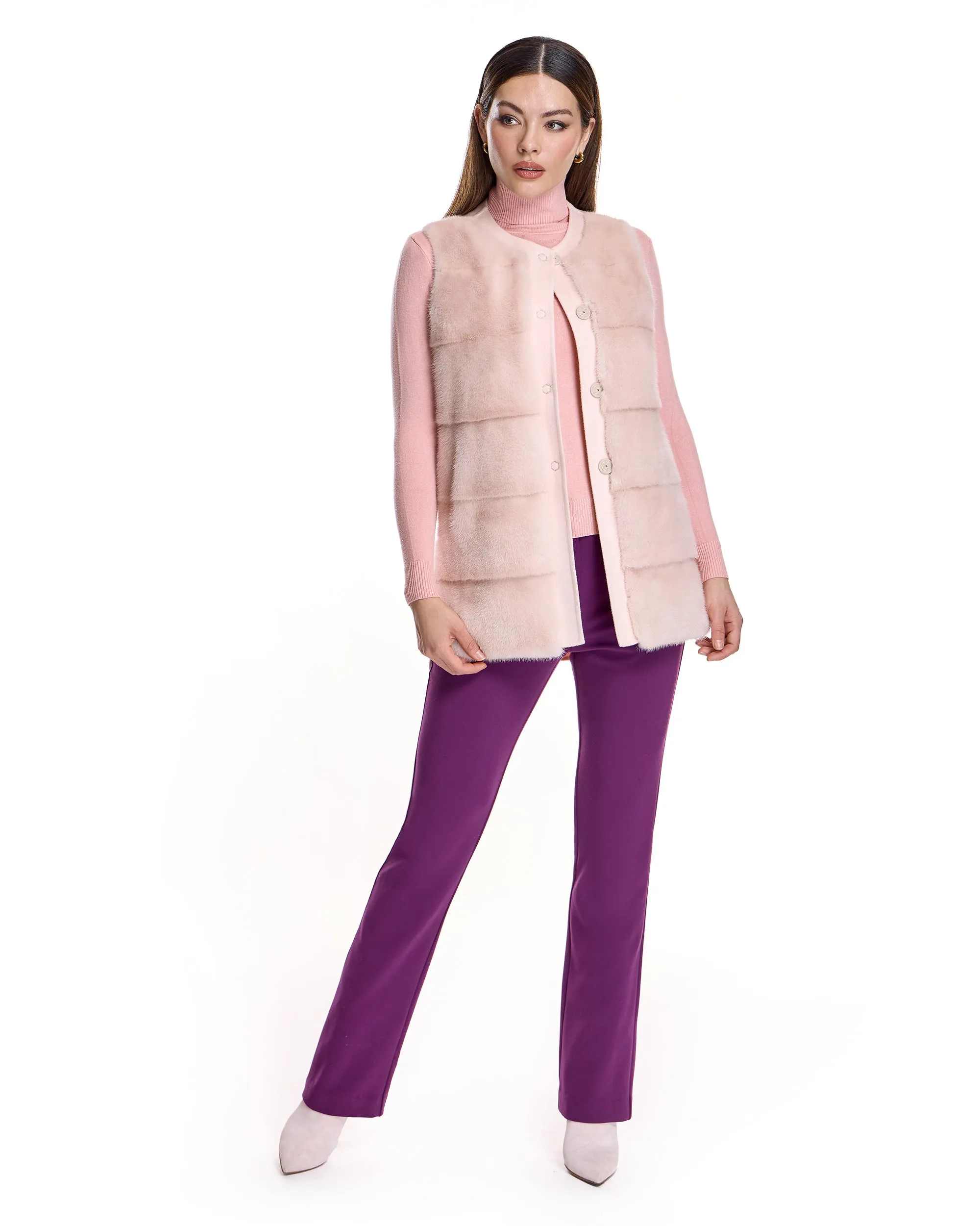 Mink Vest with Cashmere Back