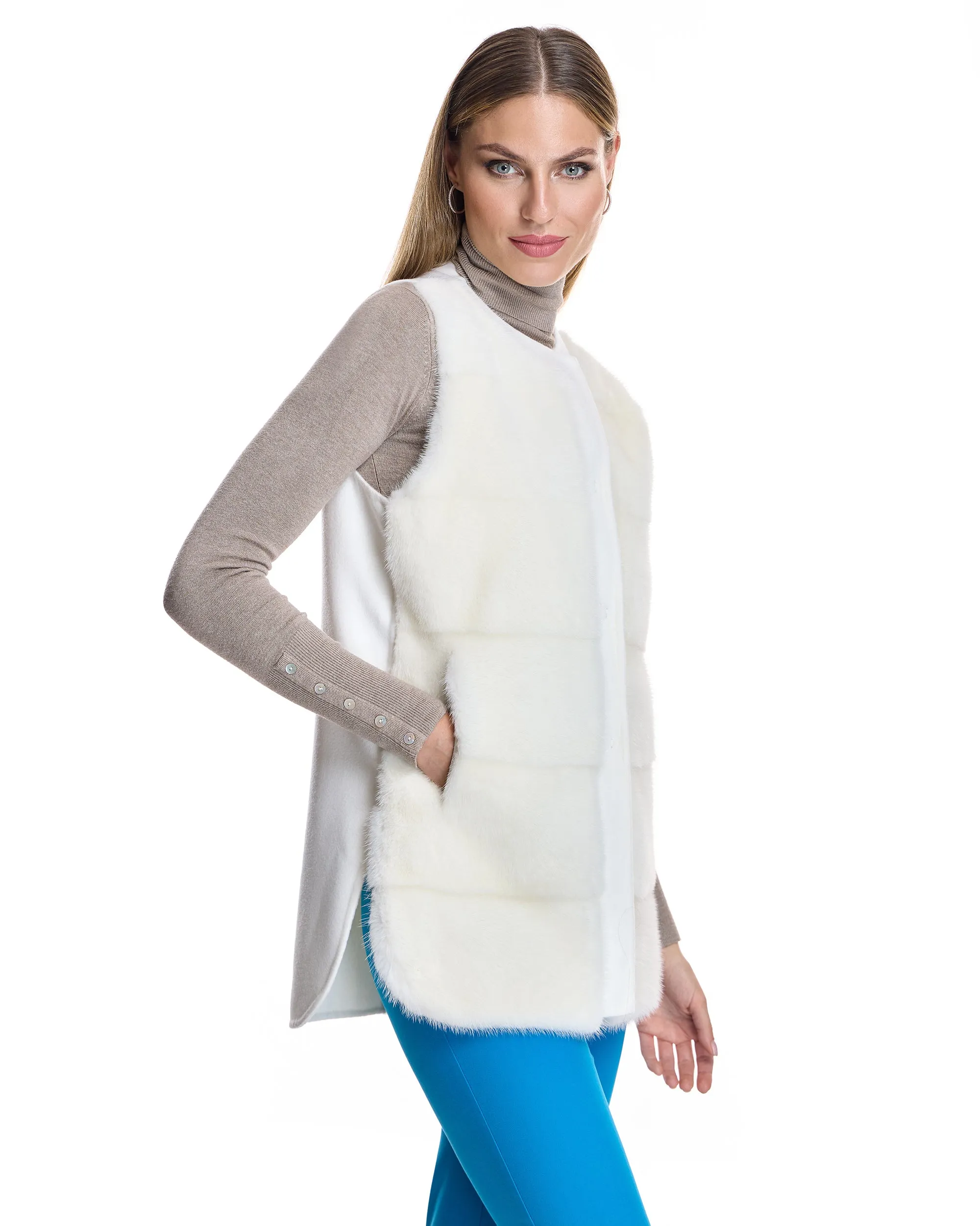 Mink Vest with Cashmere Back