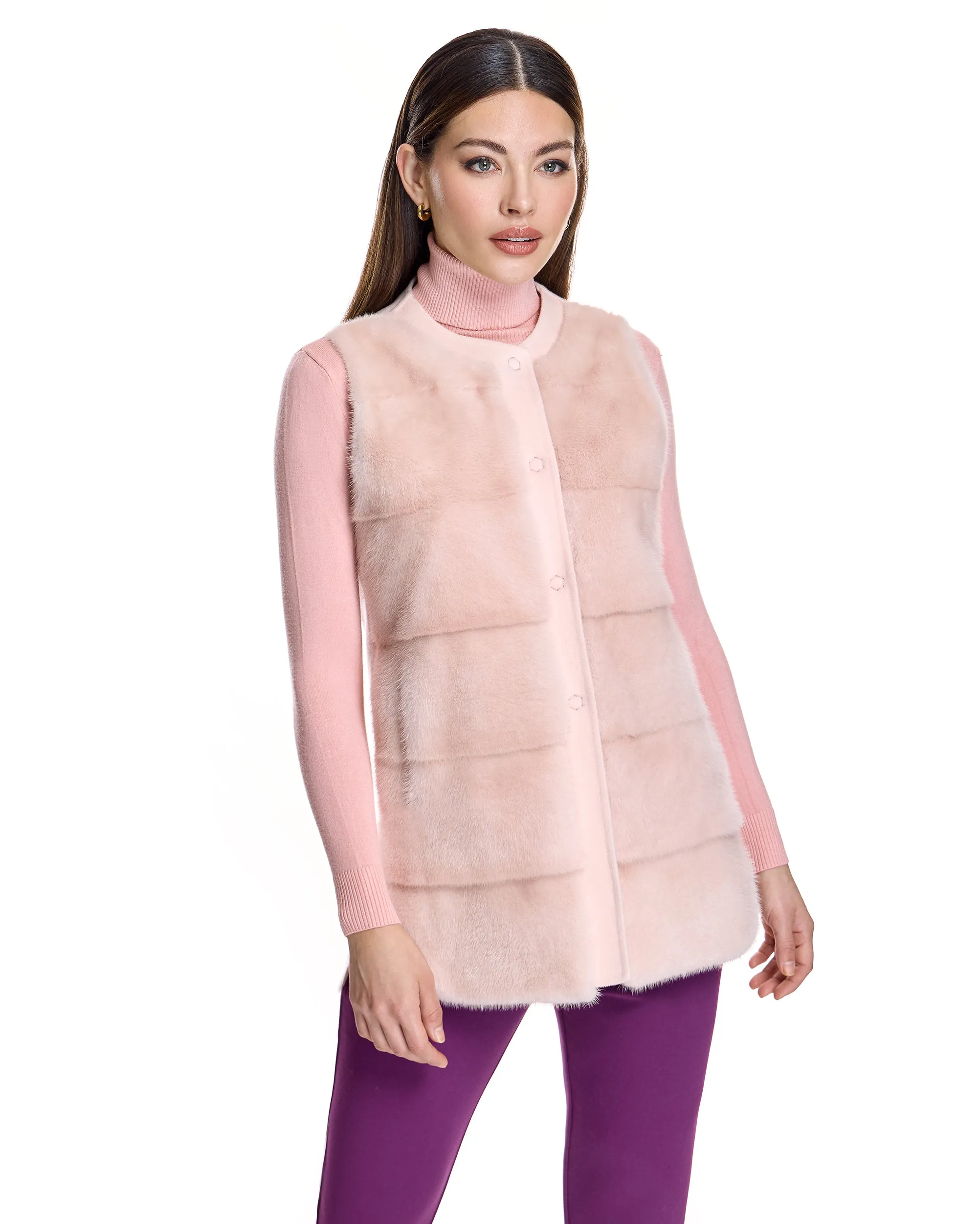 Mink Vest with Cashmere Back