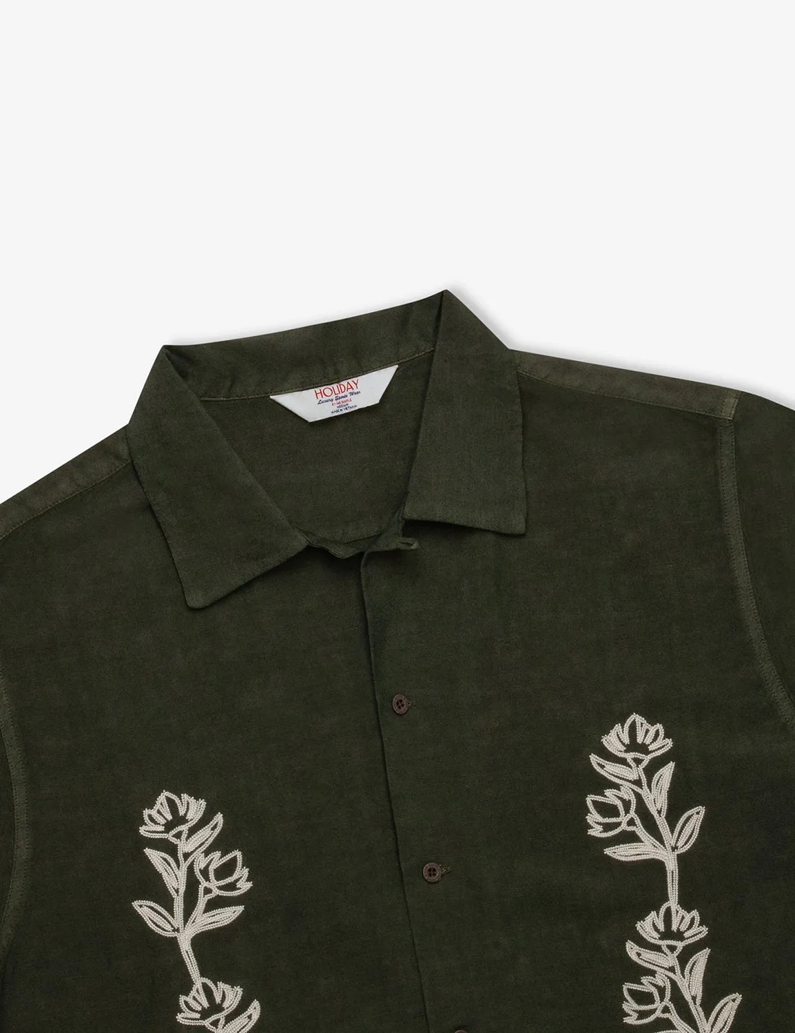 MR SIMPLE HUCK EMBROIDERED LINEN BLEND S/S SHIRT M043305