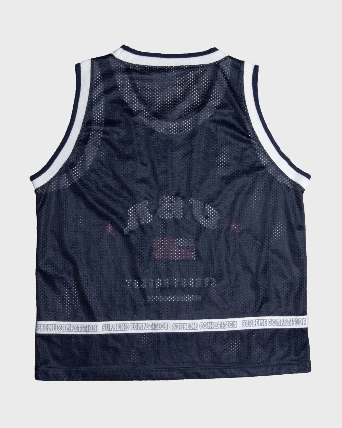 NBA navy blue oversized fit basketball jersey vest