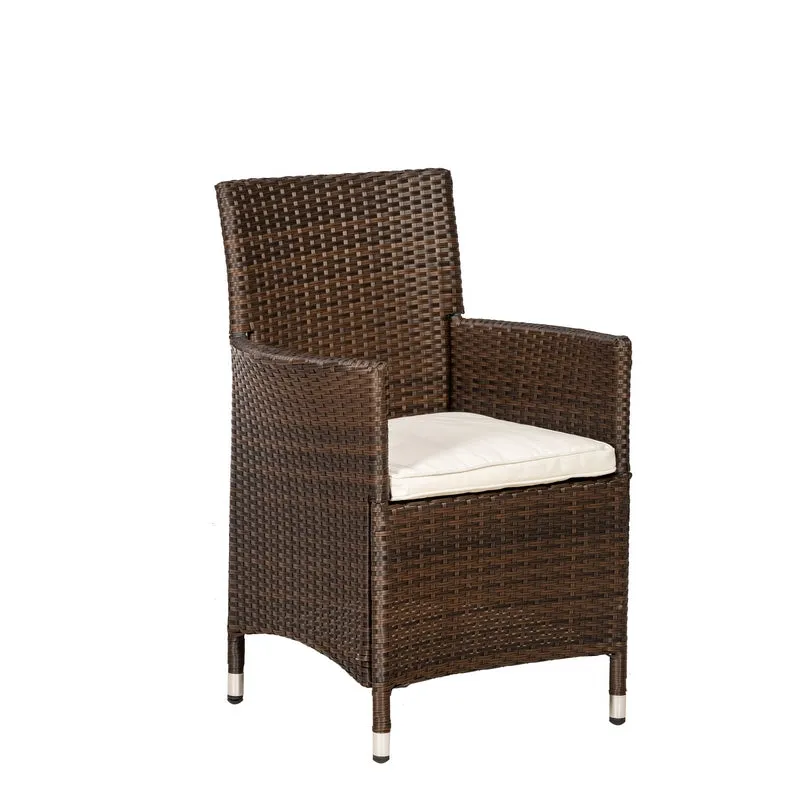 Nevada Rattan Garden Bistro Set by Royalcraft - 2 Seats Ivory Cushions