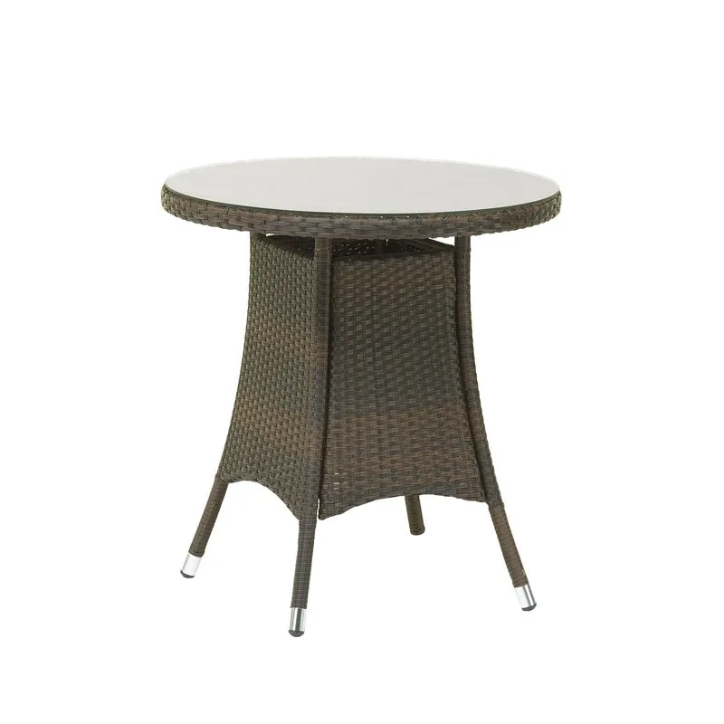 Nevada Rattan Garden Bistro Set by Royalcraft - 2 Seats Ivory Cushions