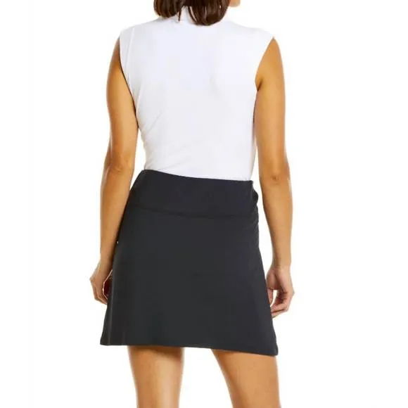NEW IBKUL faux wrap skort in black