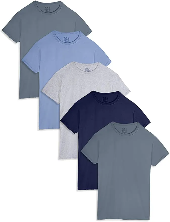 New in package! Fruit of the Loom Mens 5 Pack Tag Free Crew T-shirts, dual defense wicking & odour, stay true colours! Sz S!