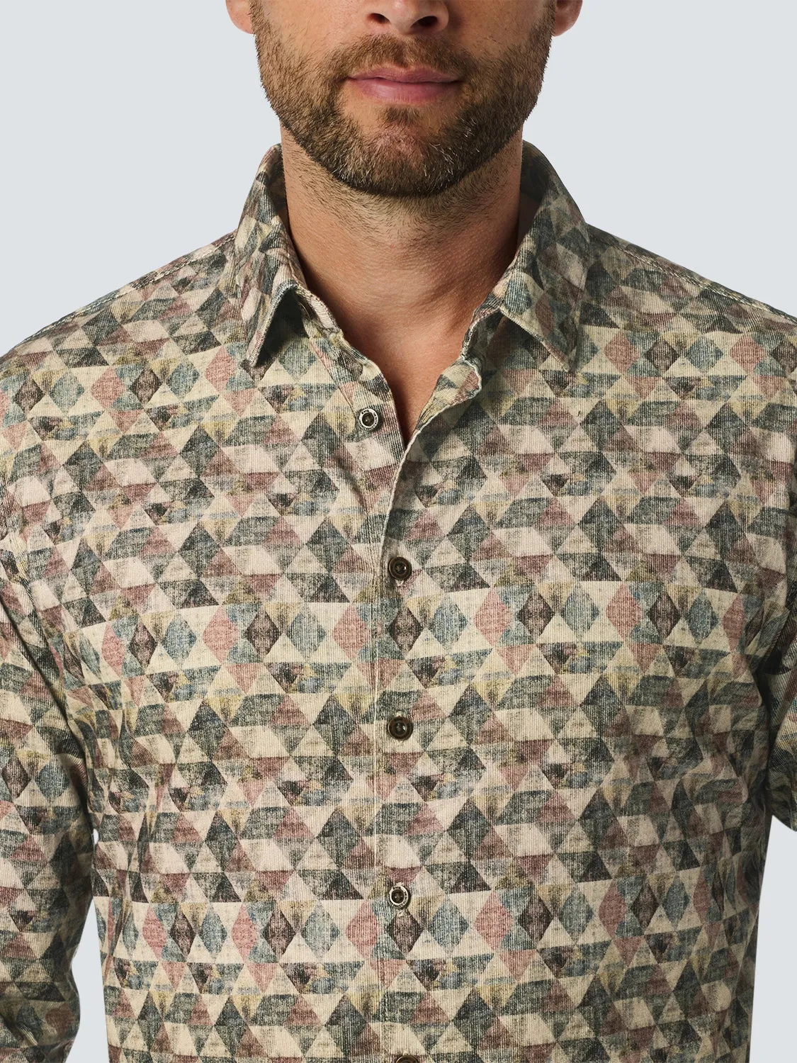 NO EXCESS ALLOVER PRINTED CORDUROY L/S SHIRT 25430918
