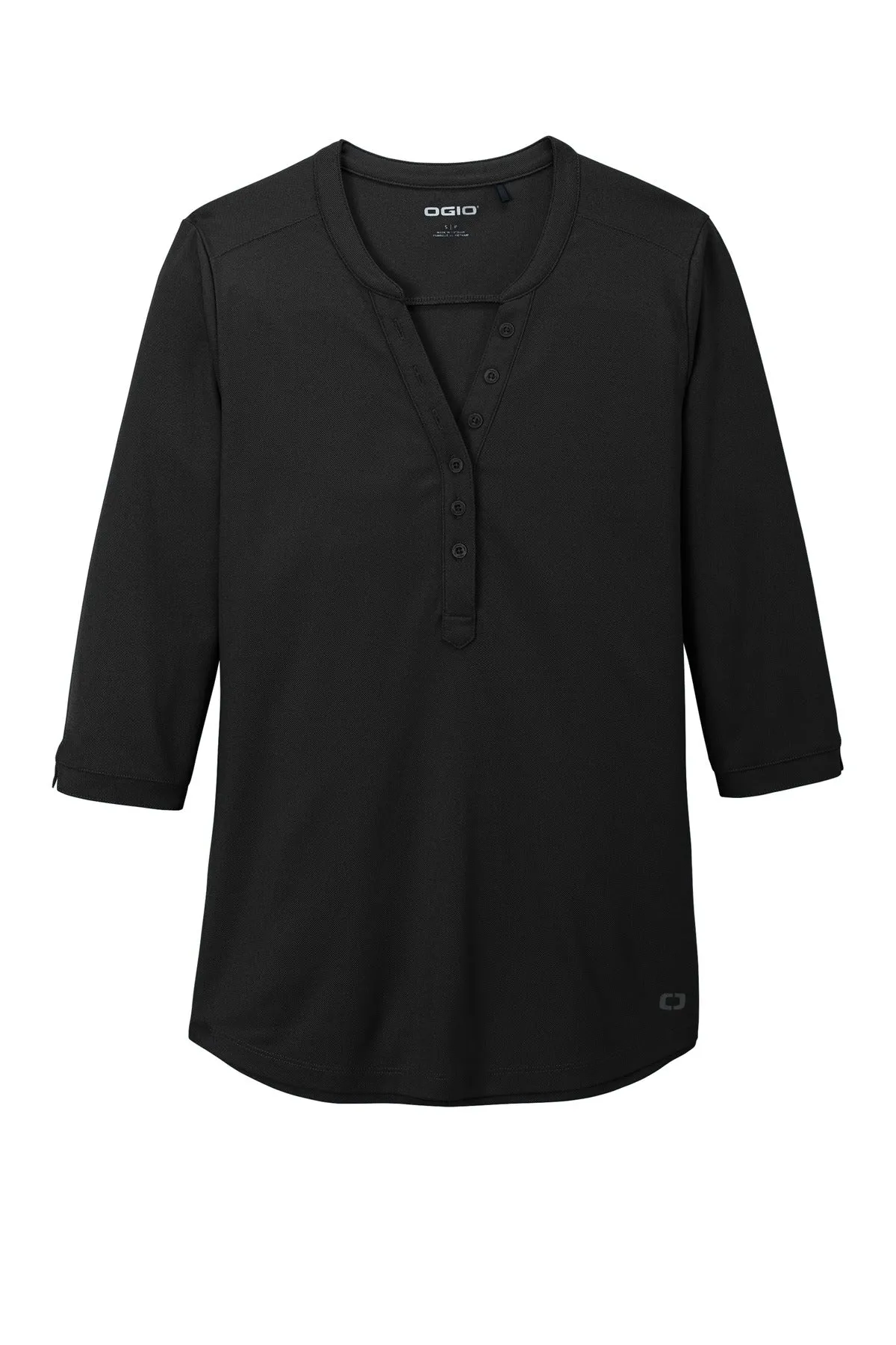 OGIO Women's Jewel Henley LOG104 Blacktop