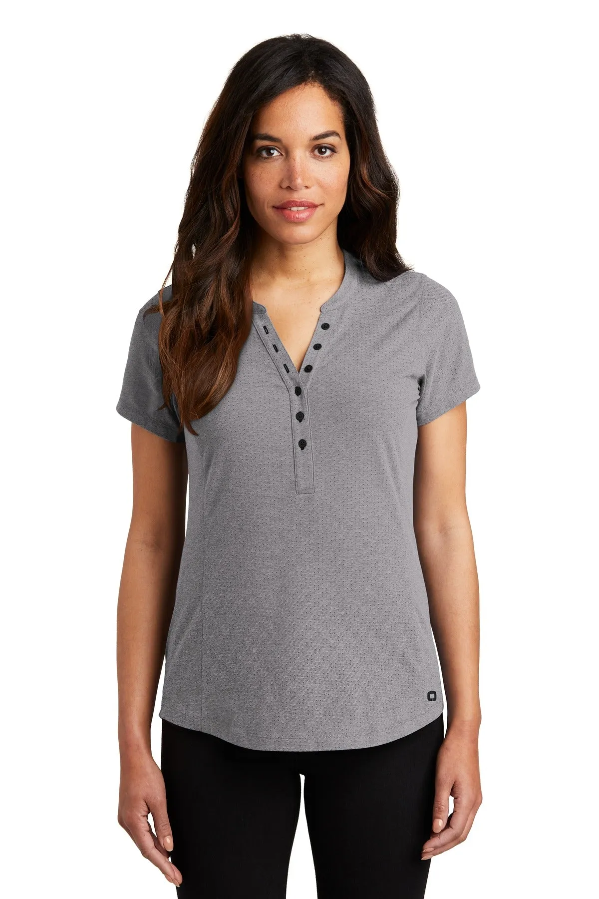 OGIO   Women's Tread Henley. LOG136 Grey Heather