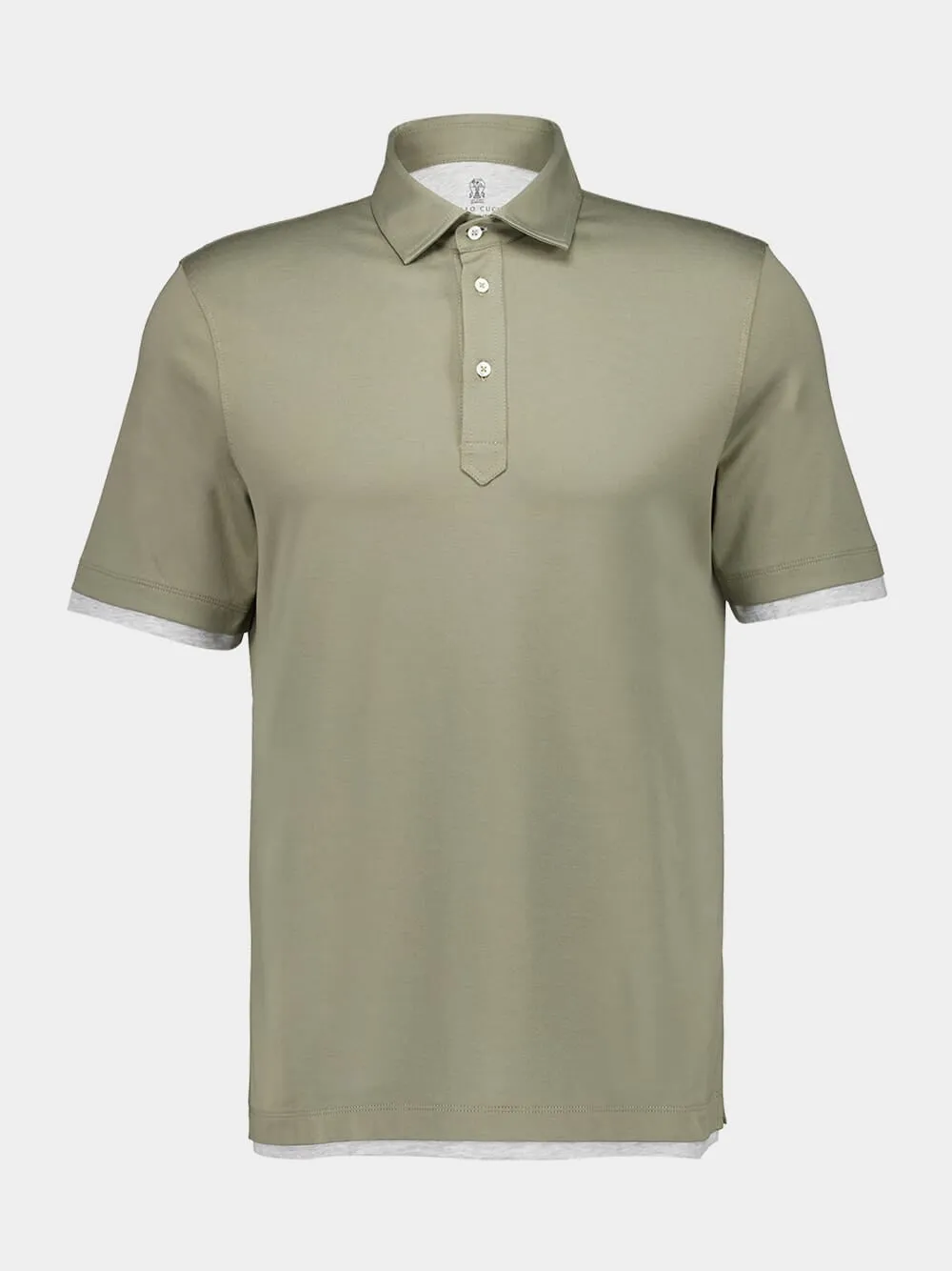 Olive Green Faux-Layer Polo