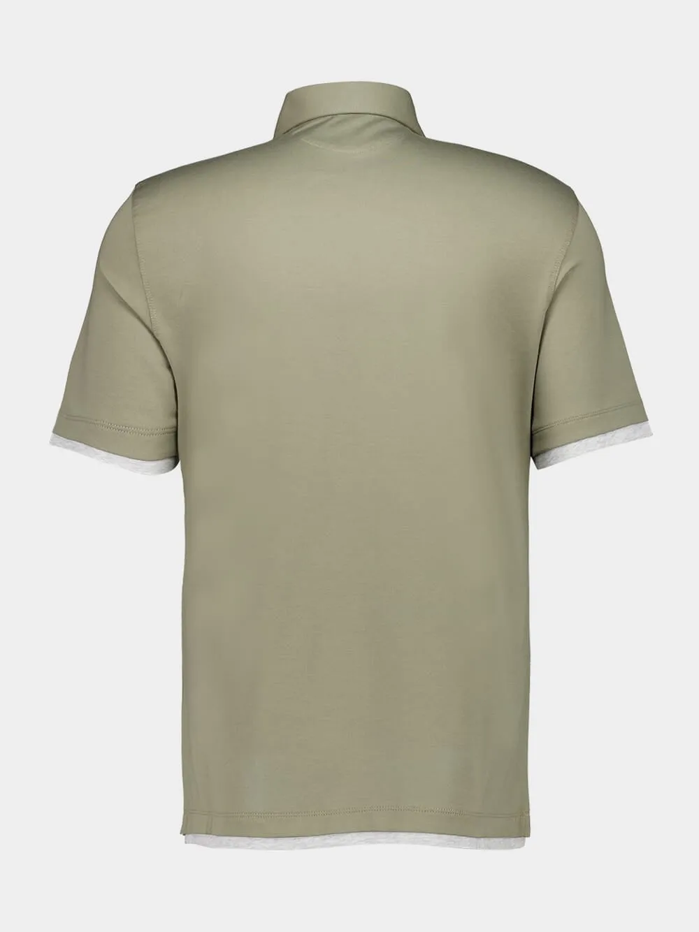 Olive Green Faux-Layer Polo