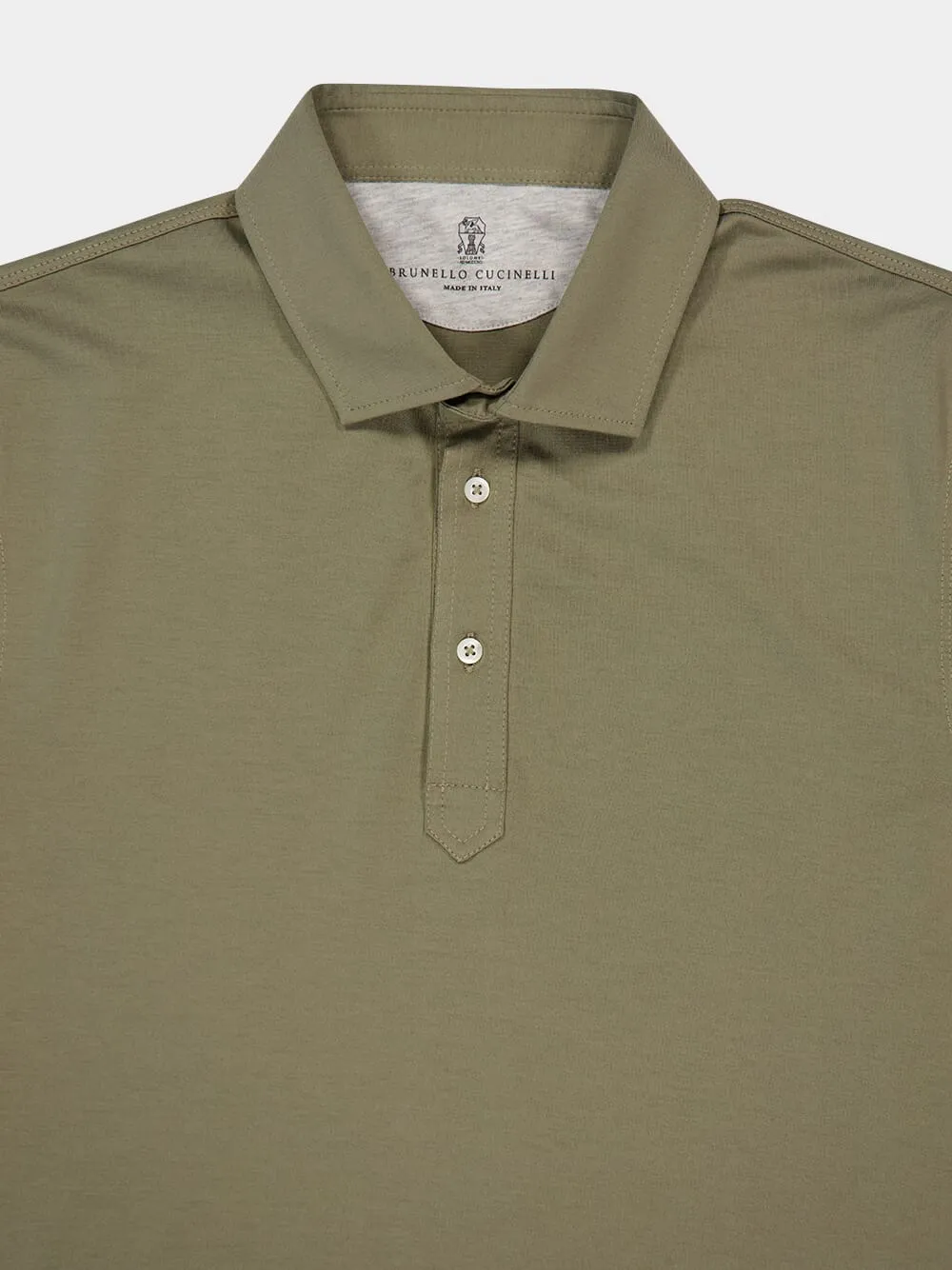Olive Green Faux-Layer Polo