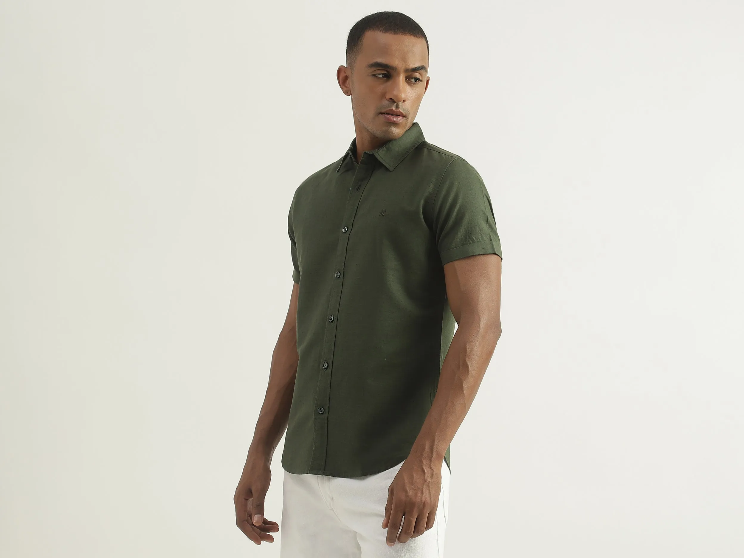 Olive Linen Shirt