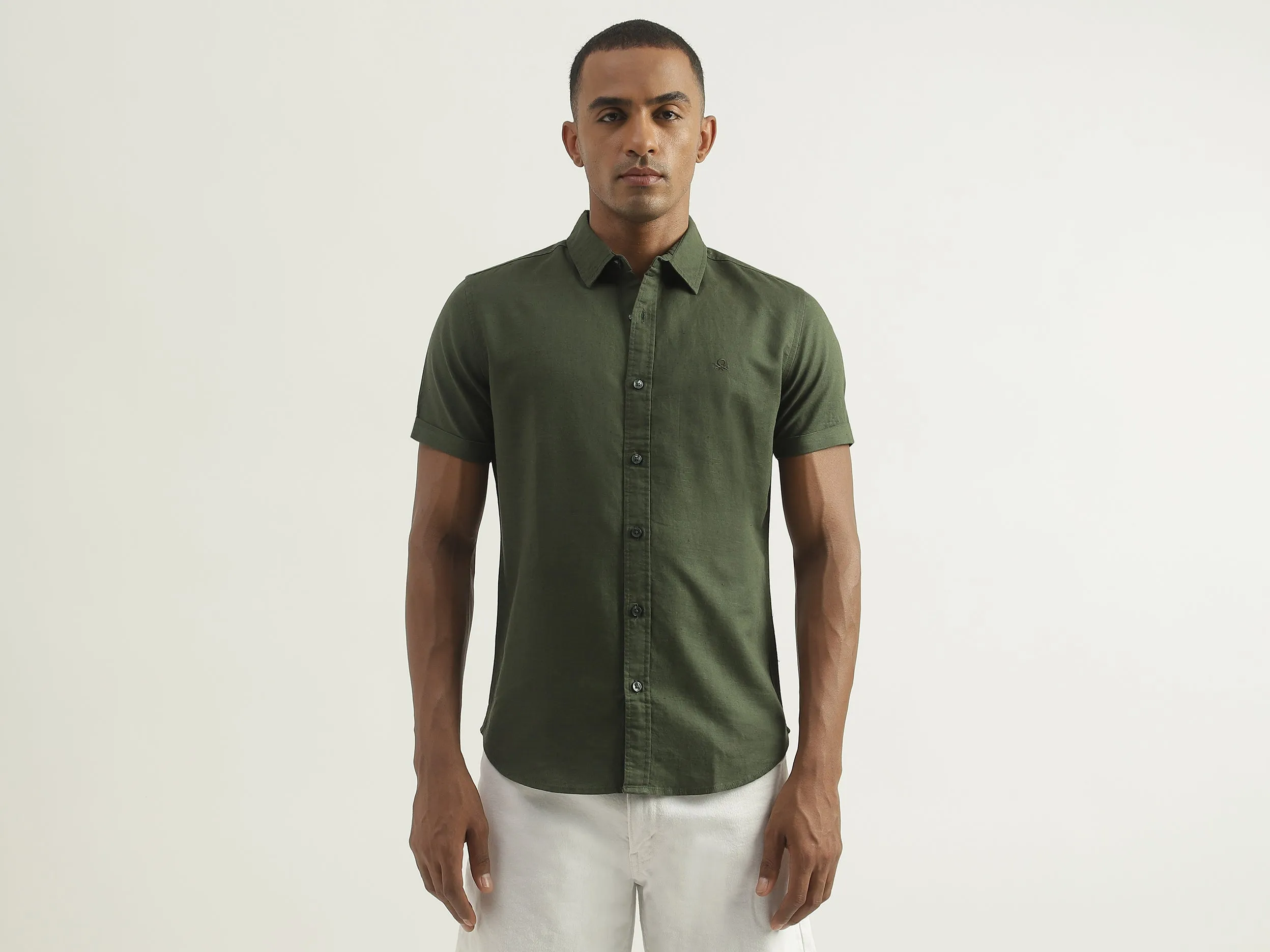 Olive Linen Shirt