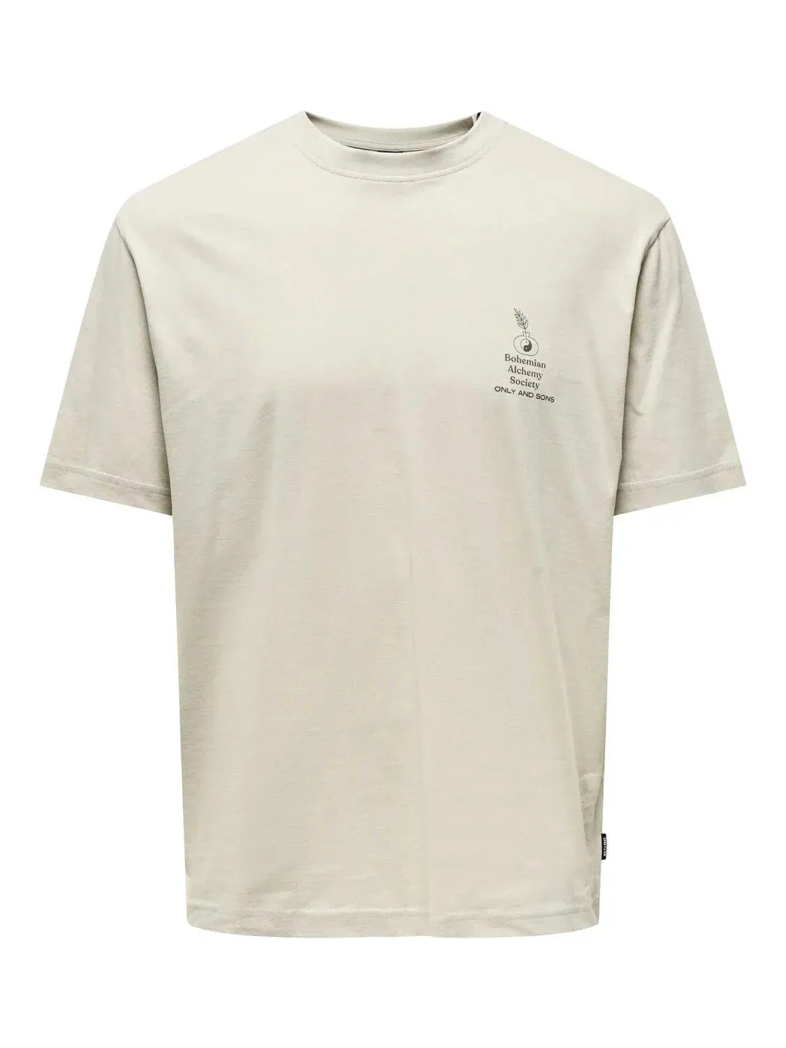 Only & Sons Kason Relax Print T-Shirt Silver Lining