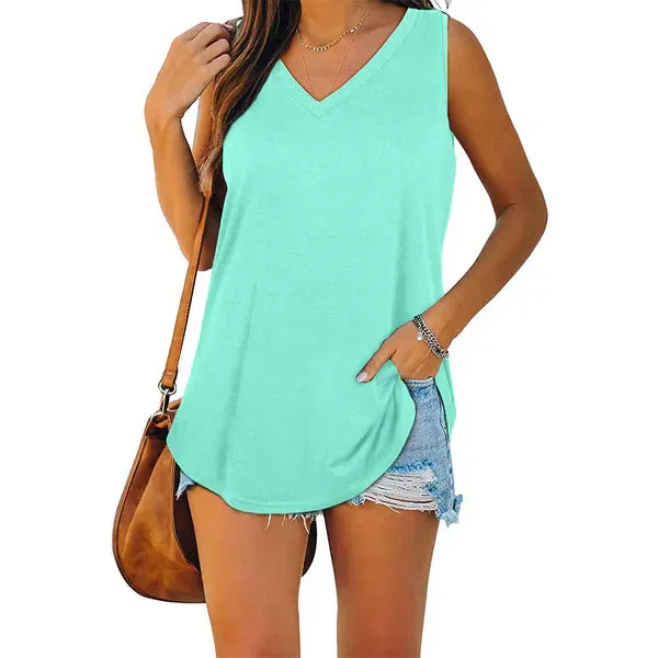 Ophelia - jersey tank top with v-neck