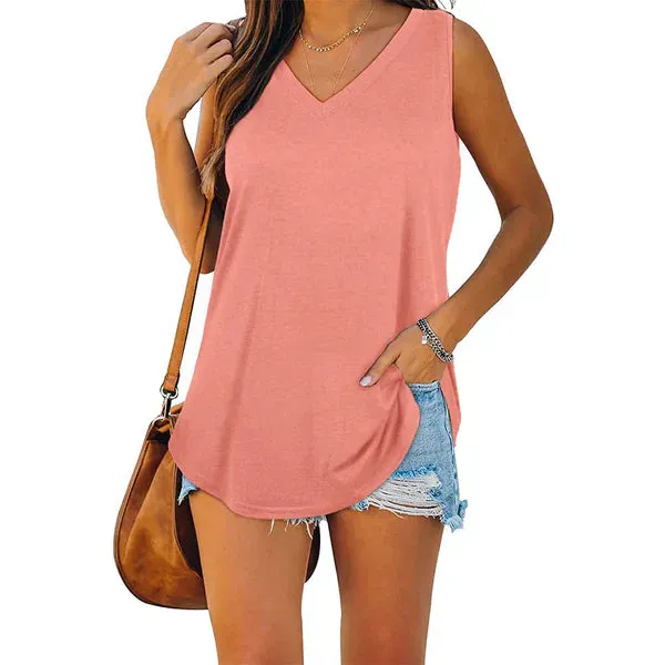 Ophelia - jersey tank top with v-neck