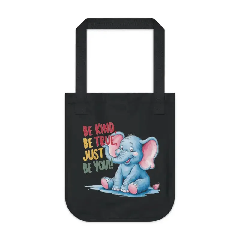 Organic Elephant Canvas Tote with Motivational Message