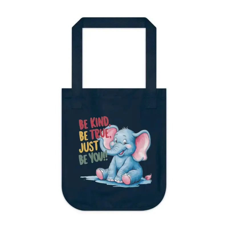 Organic Elephant Canvas Tote with Motivational Message