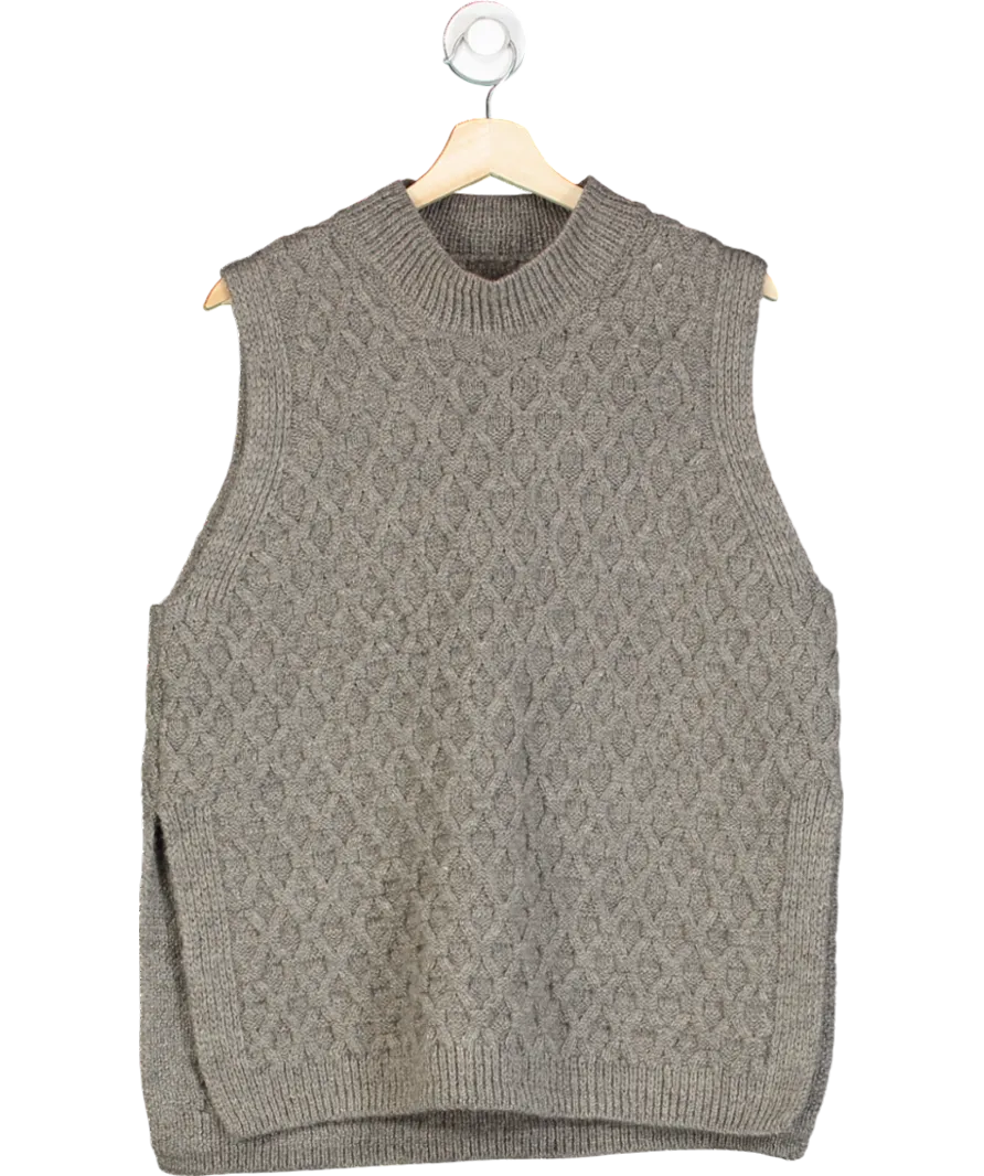 Oubas Grey The Lawson Donegal Merino Wool Vest In Stone No Size