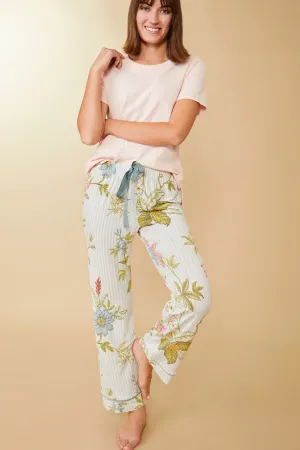 Pajama Pant - Floral Vine Stripe