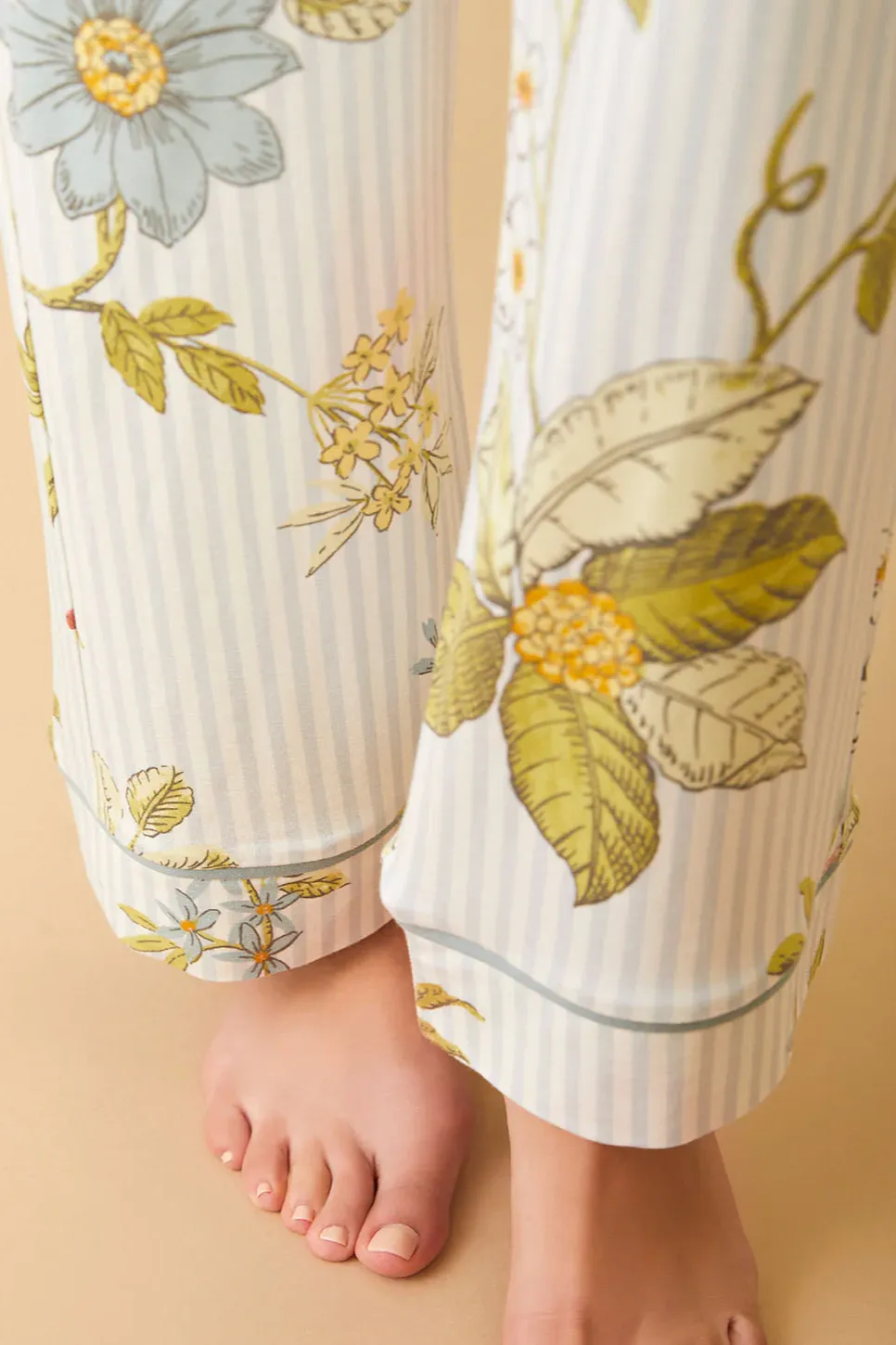 Pajama Pant - Floral Vine Stripe