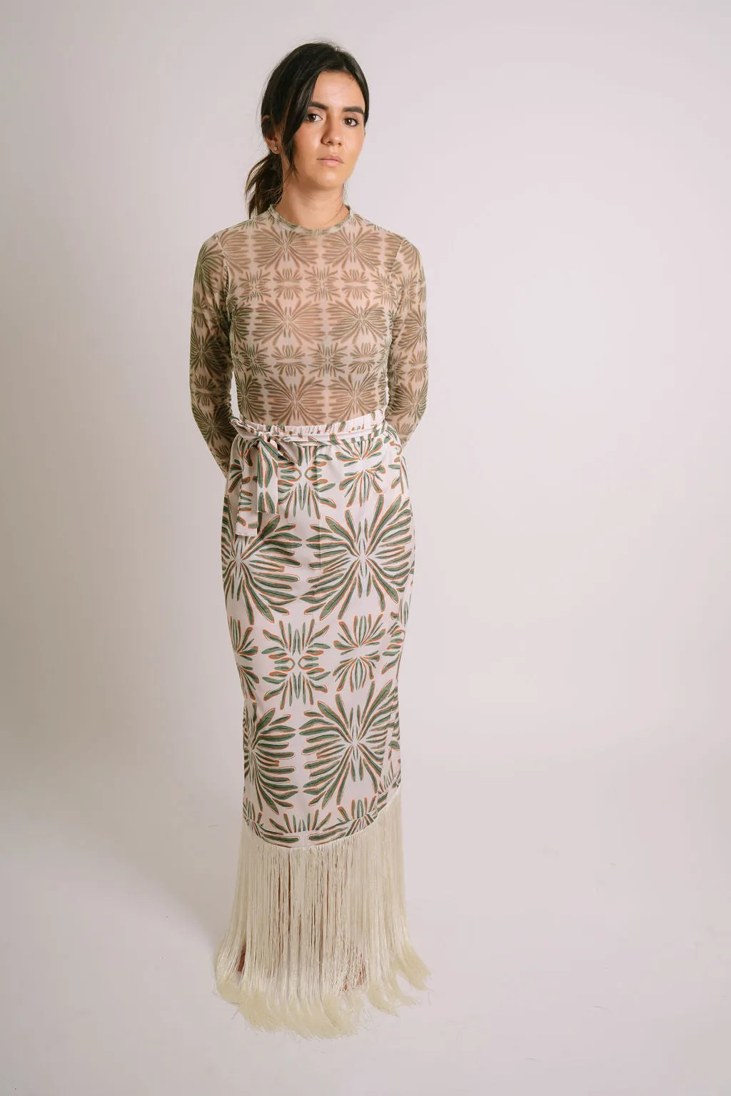 Palmeras Fringe Skirt
