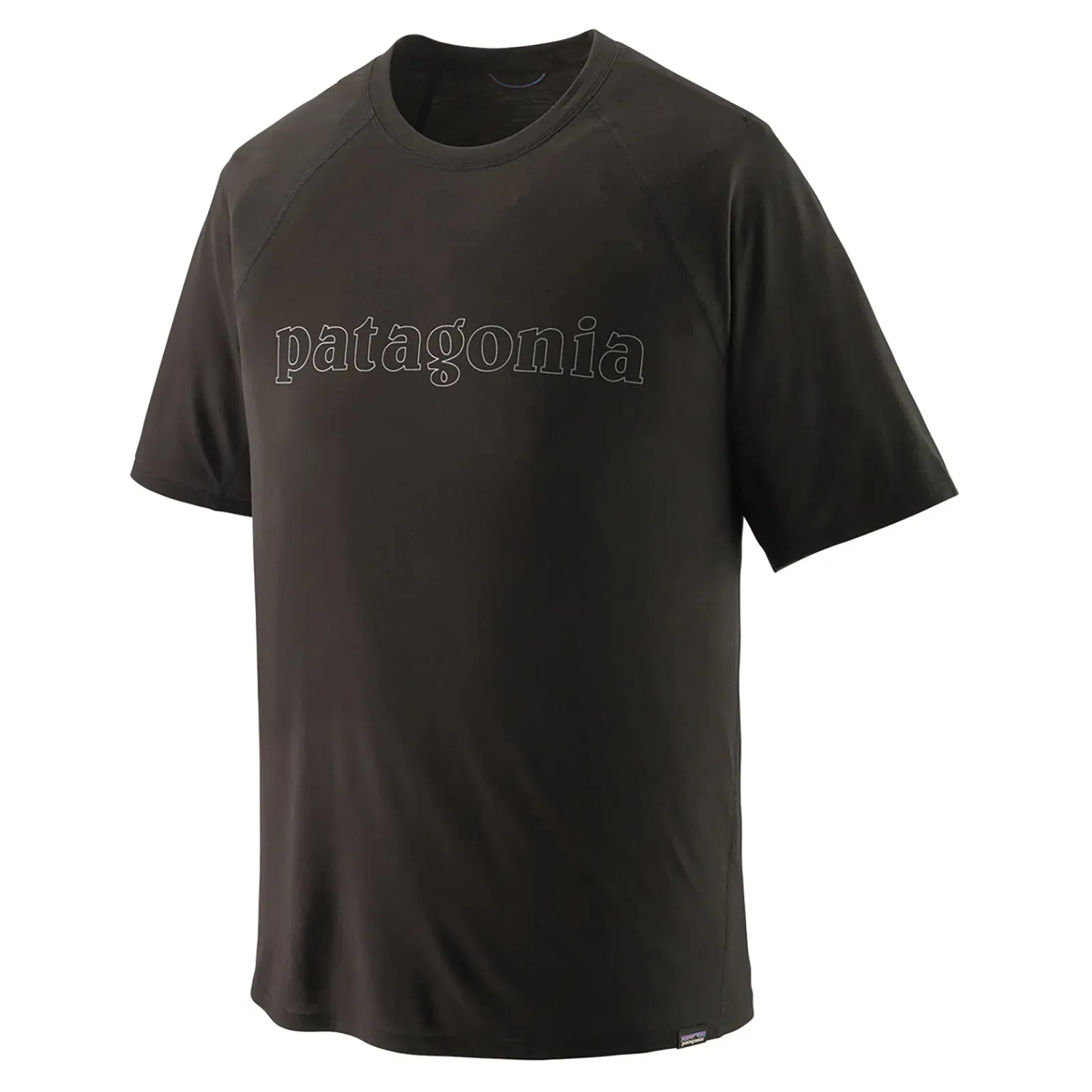 Patagonia Men's Capilene Cool Trail Graphic Shirt - Outline Text Logo/Black
