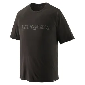 Patagonia Men's Capilene Cool Trail Graphic Shirt - Outline Text Logo/Black
