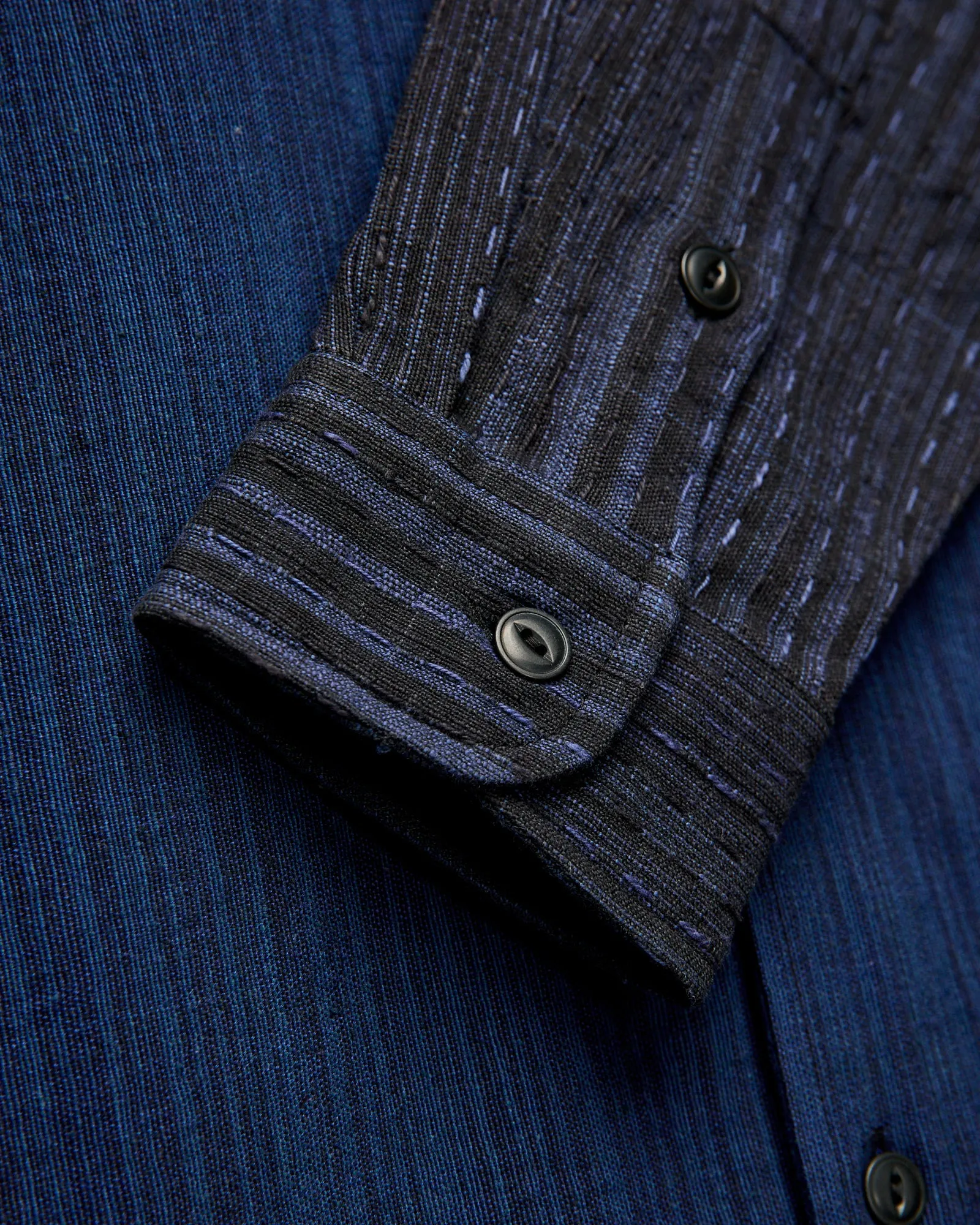 Patchwork Matty Overshirt in Iron Indigo Spacedye