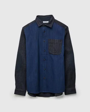 Patchwork Matty Overshirt in Iron Indigo Spacedye