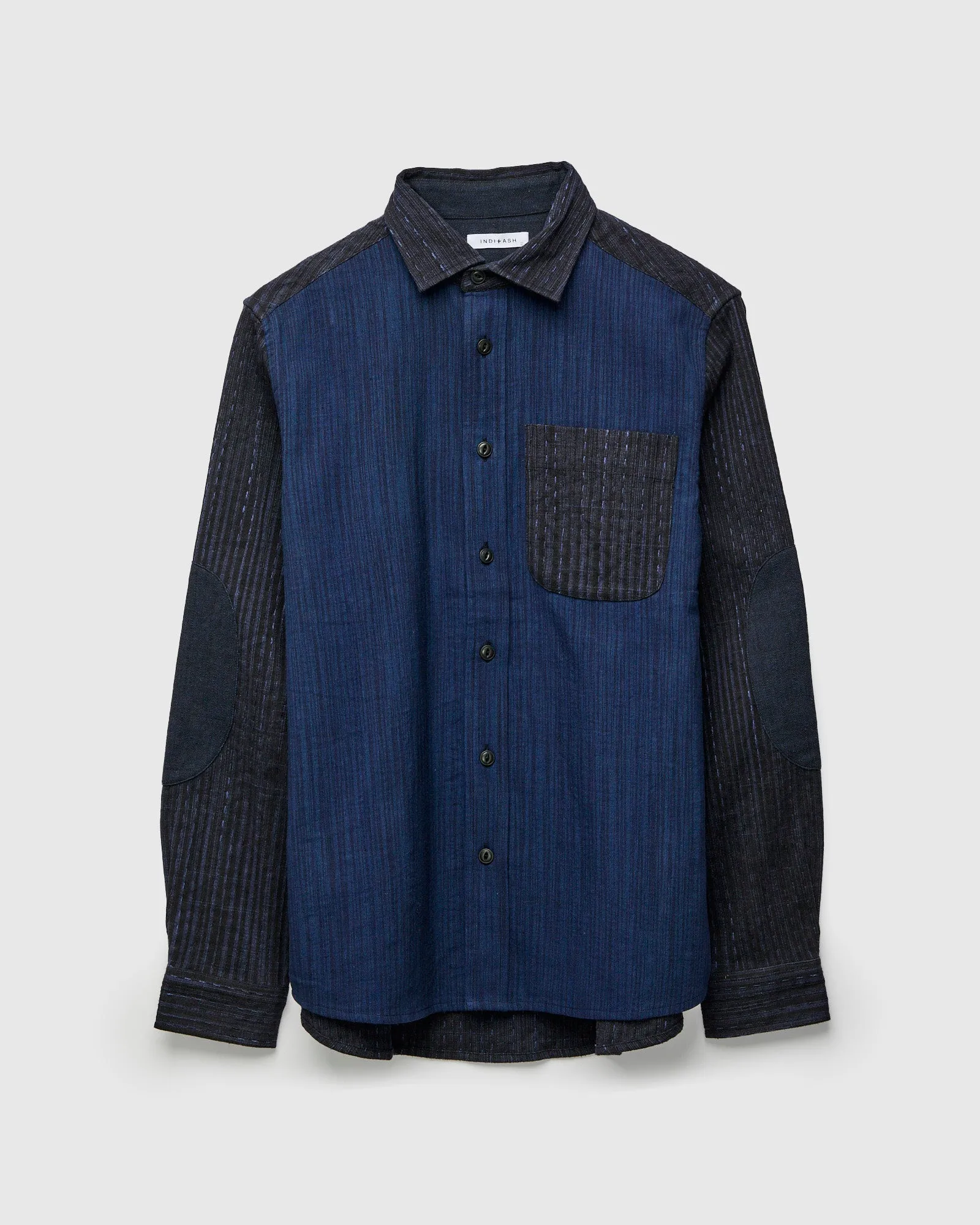 Patchwork Matty Overshirt in Iron Indigo Spacedye