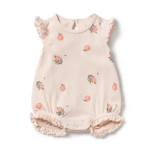 Peach Organic Ruffle bodysuit & Headband set