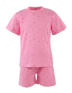 Pink Rainbow Gem Short Set