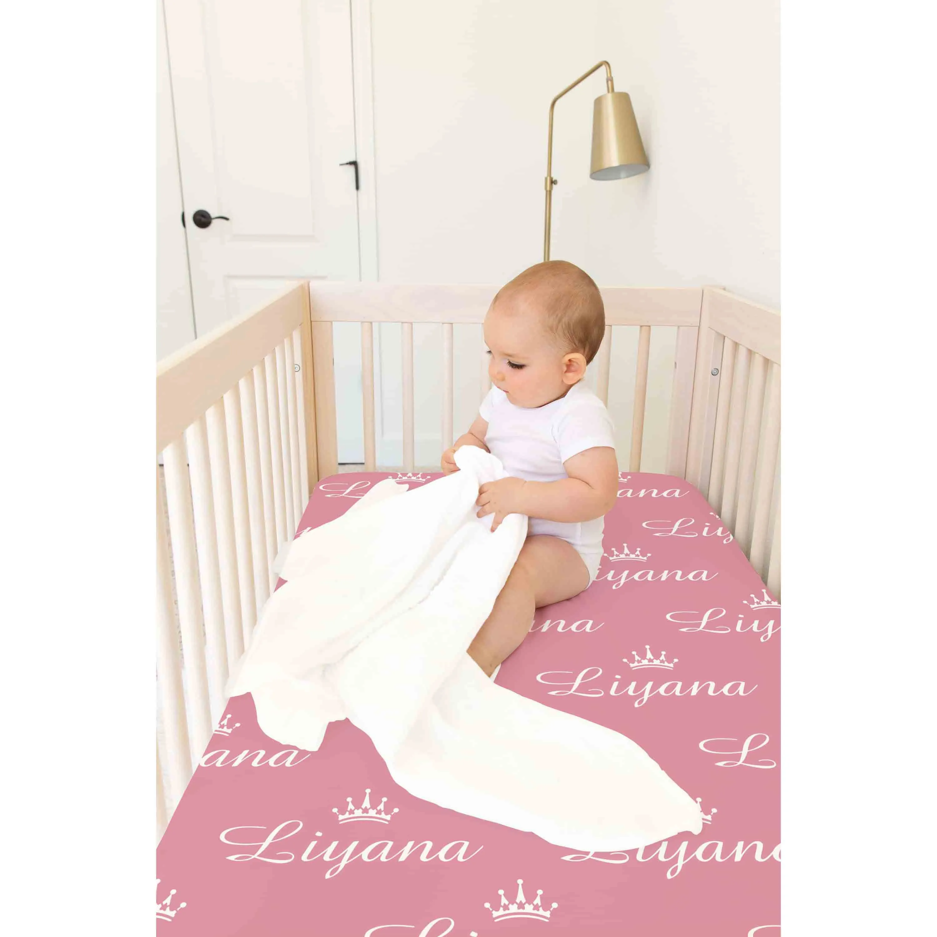 Pink Themed Personalised Cot Set