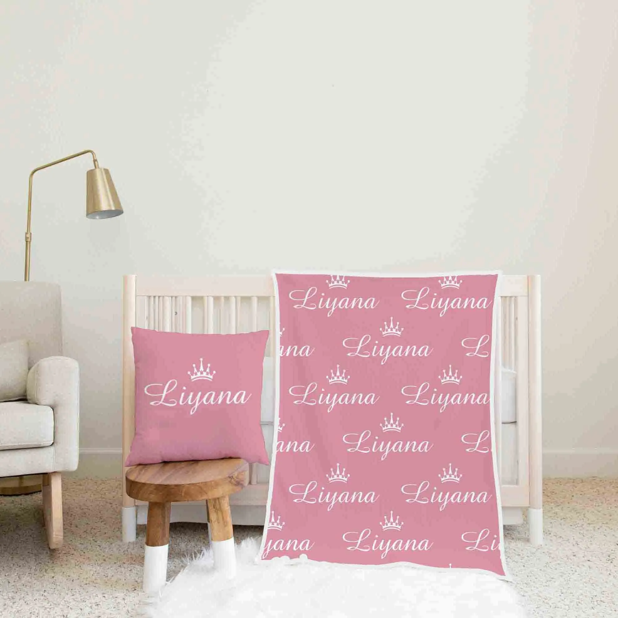 Pink Themed Personalised Cot Set