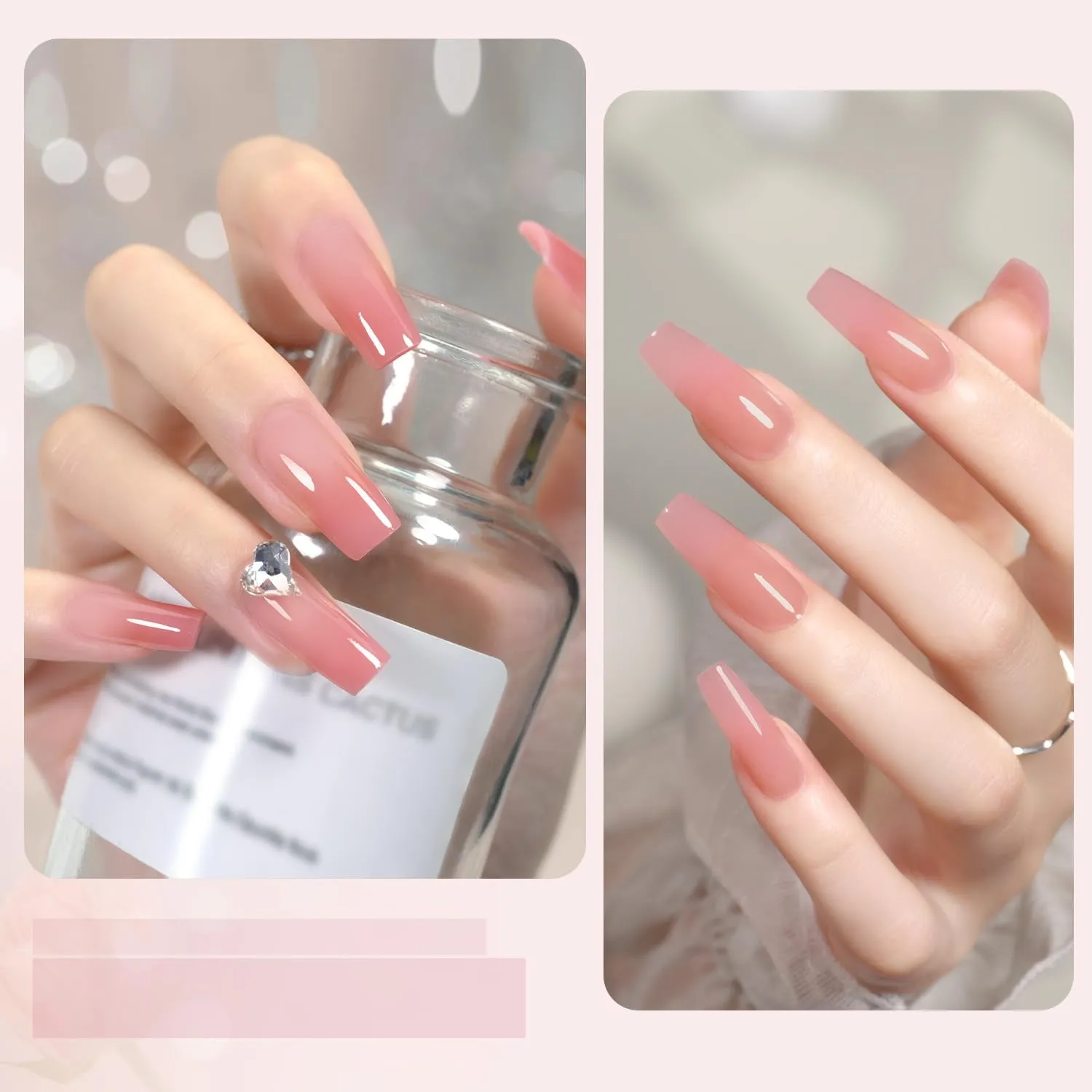 Poly Gel, 60G Nail Extension Gel, Pink Nude Builder Gel Nail Enhancement Gel for Beginner & Professional Nail Art Salon DIY at Home