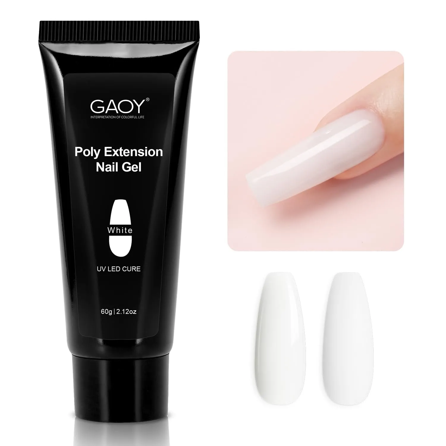 Poly Gel, 60G Nail Extension Gel, Pink Nude Builder Gel Nail Enhancement Gel for Beginner & Professional Nail Art Salon DIY at Home