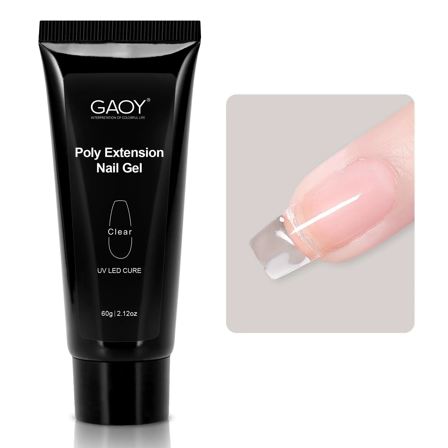 Poly Gel, 60G Nail Extension Gel, Pink Nude Builder Gel Nail Enhancement Gel for Beginner & Professional Nail Art Salon DIY at Home
