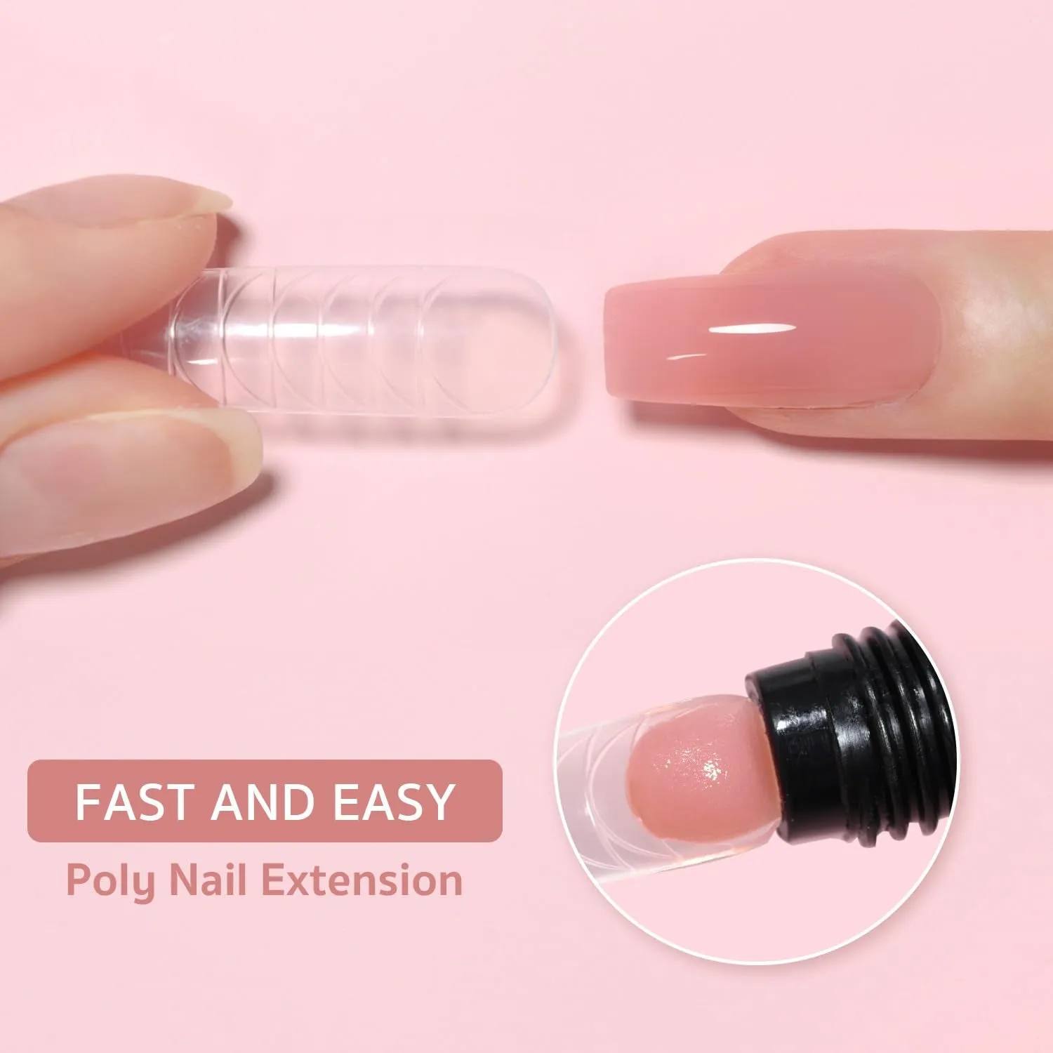 Poly Gel, 60G Nail Extension Gel, Pink Nude Builder Gel Nail Enhancement Gel for Beginner & Professional Nail Art Salon DIY at Home