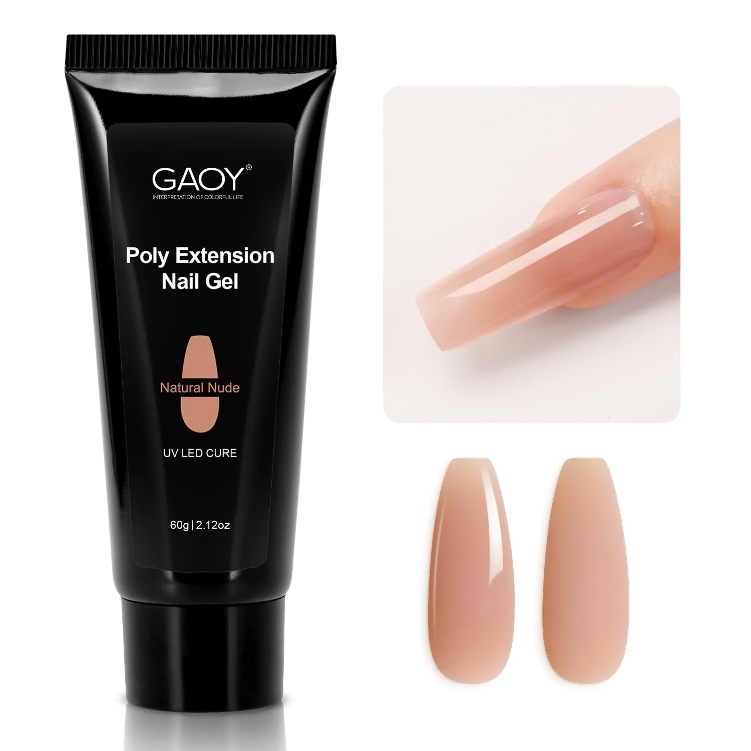 Poly Gel, 60G Nail Extension Gel, Pink Nude Builder Gel Nail Enhancement Gel for Beginner & Professional Nail Art Salon DIY at Home