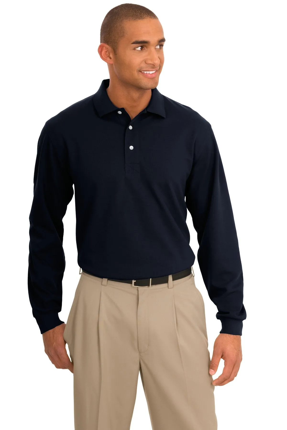 Port Authority Rapid Dry Long Sleeve Polo.  K455LS Classic Navy