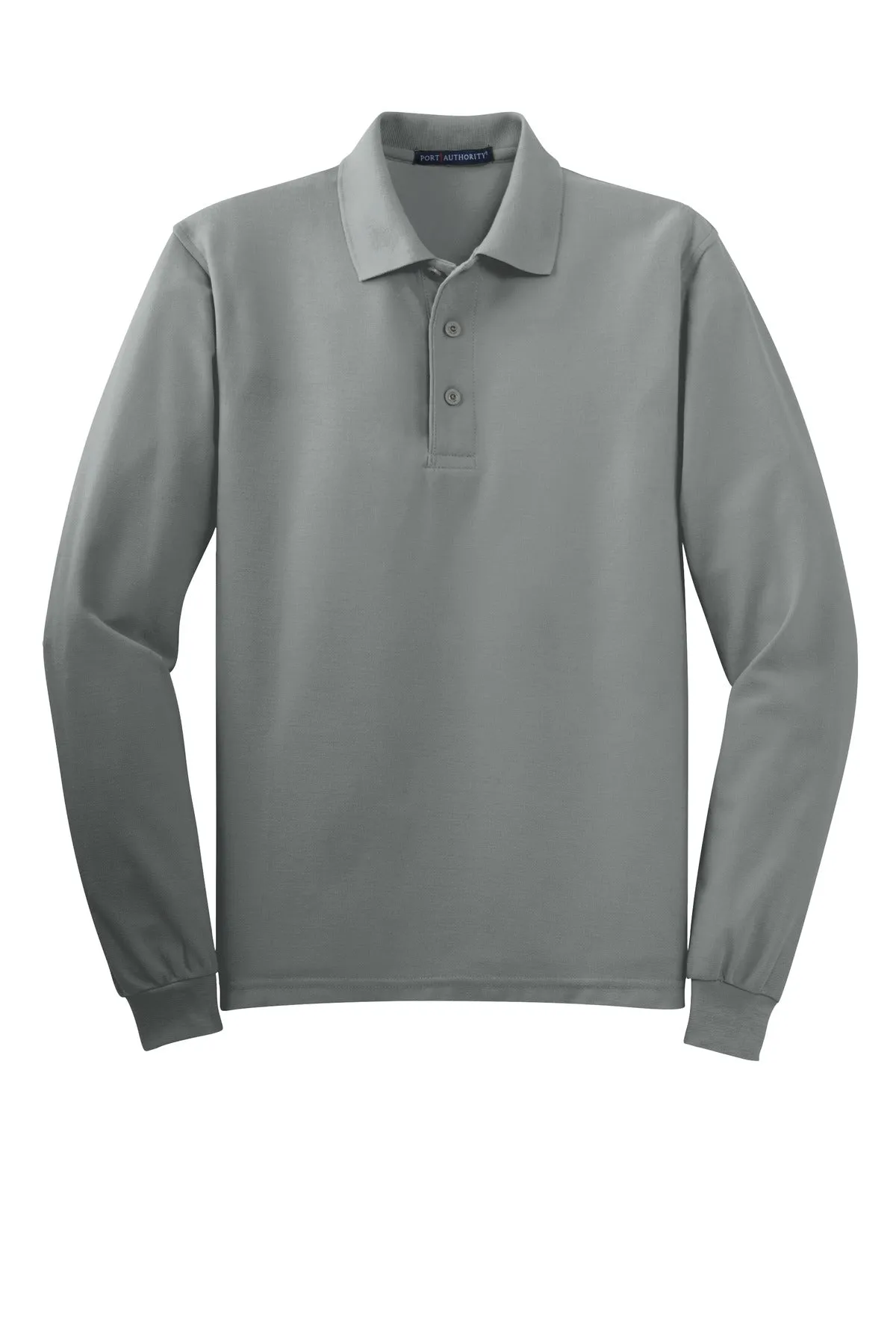 Port Authority Tall Silk Touch Long Sleeve Polo. TLK500LS Cool Grey Tall