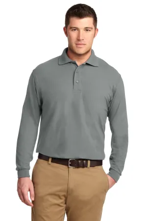 Port Authority Tall Silk Touch Long Sleeve Polo. TLK500LS Cool Grey Tall