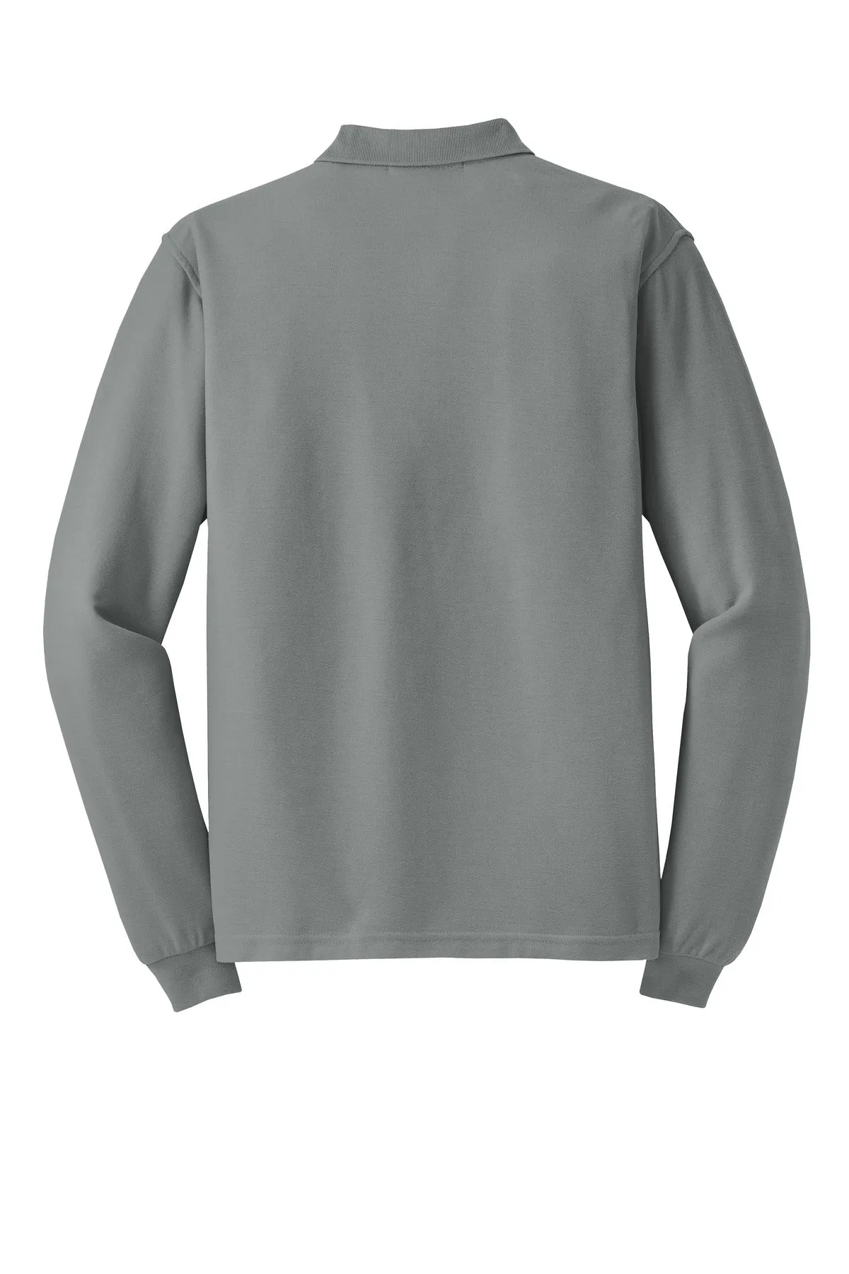 Port Authority Tall Silk Touch Long Sleeve Polo. TLK500LS Cool Grey Tall