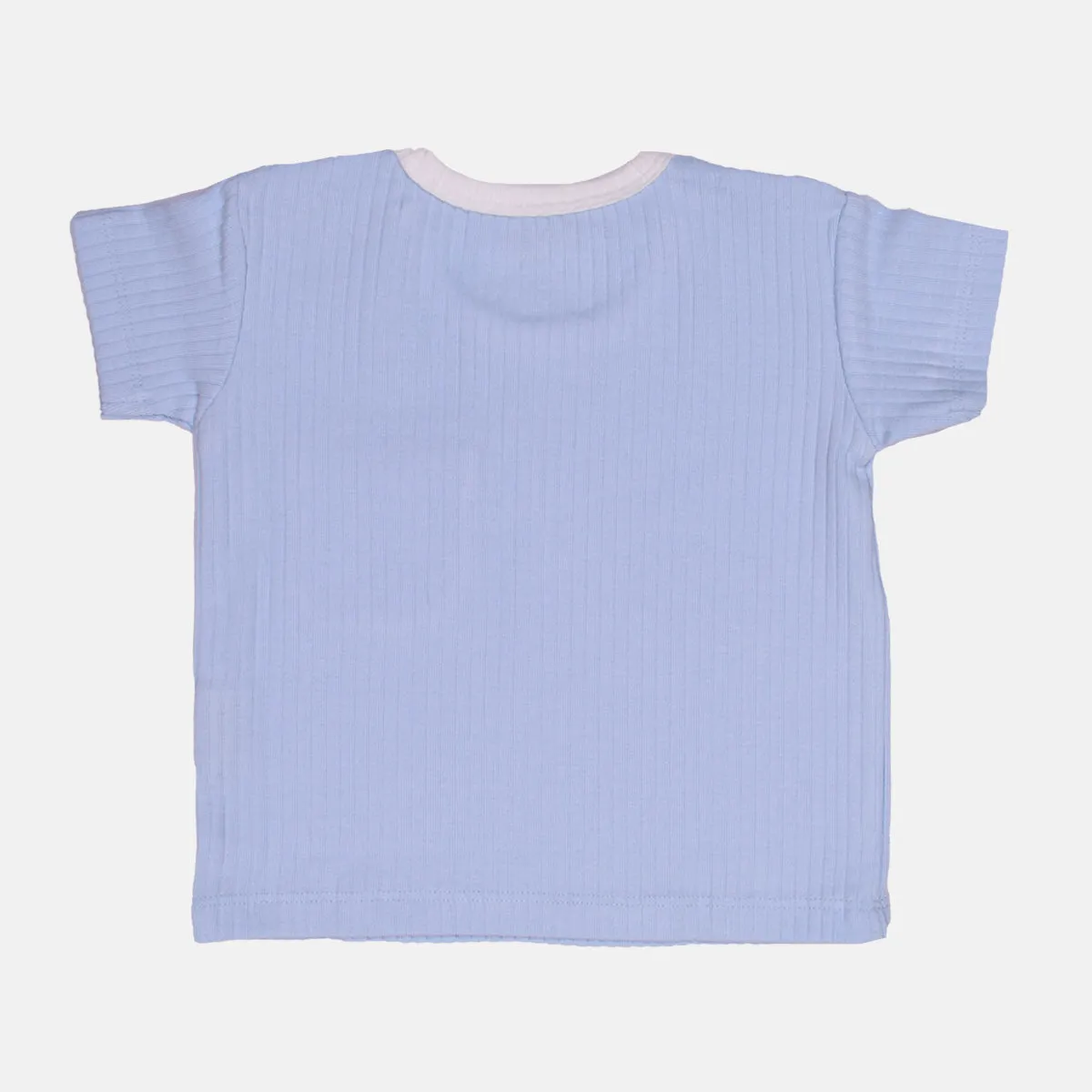 Powder Blue Ribbed Top & Shorts Set