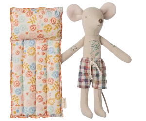 Pre-order Maileg  Beach mouse with air mattress, Dad - Flower