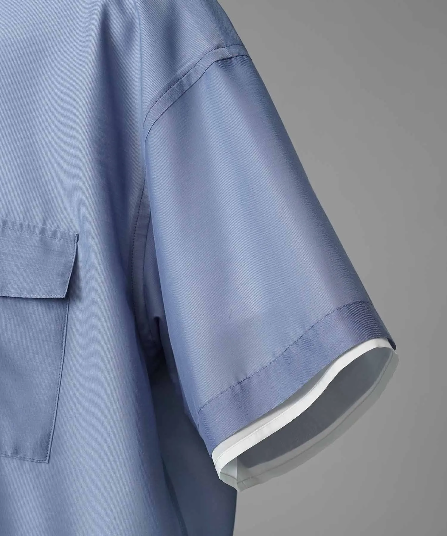 Prime-Over Layered Sheer Short Sleeve Shirt