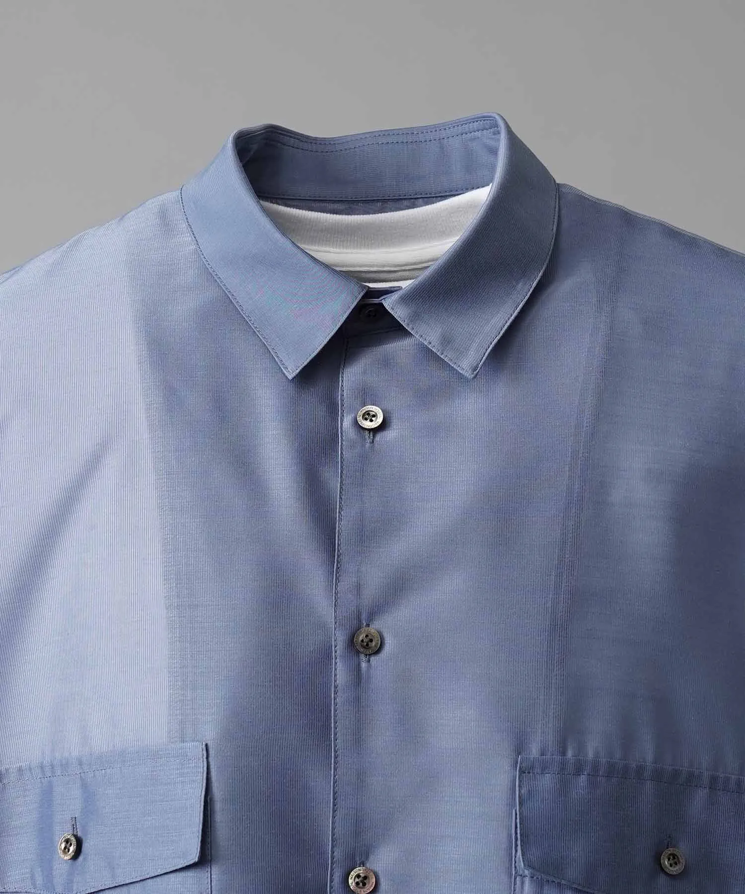 Prime-Over Layered Sheer Short Sleeve Shirt