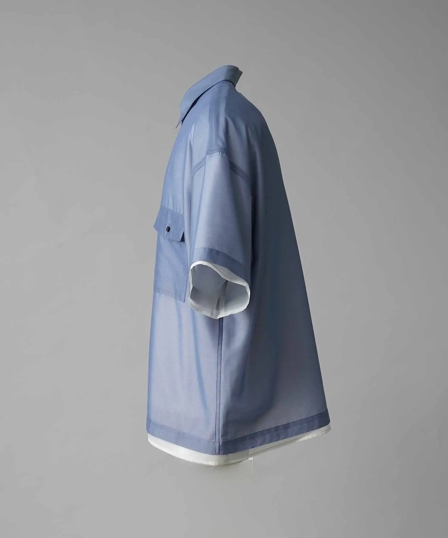Prime-Over Layered Sheer Short Sleeve Shirt